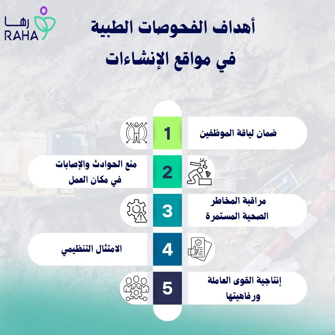 أهداف الفحوصات الطبية في مواقع الإنشاءات